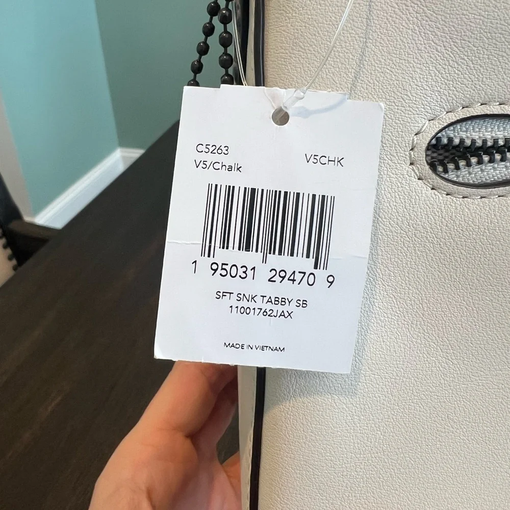NWT Coach Soft Tabby Leather Shoulder Bag with snakeskin detail